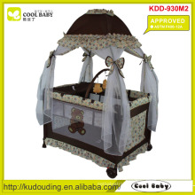 ASTM F406-12A Approved Baby Playpen with Mosquito Net Mongolian Style